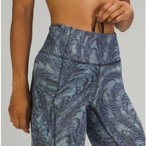 Lululemon Fast and Free High Rise Crop 23" size 14 in Dimensional Icing Blue